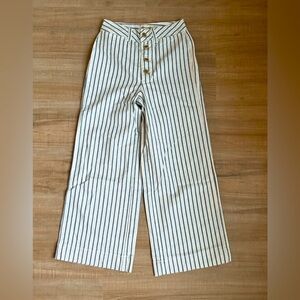 Madewell white and navy wide leg pants size 24
